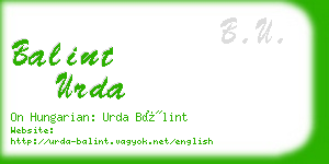 balint urda business card